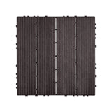 Darrahopens Pet Care > Dog Supplies > Dog Playpens & Gates VEVOR Interlocking Deck Tiles, 10 Pack,12"x12" 10 sq. ft Plastic Waterproof Outdoor Flooring All Weather Use, Patio Floor Decking Covering Tiles for Porch Poolside Balcony Backyard, Dark Brown