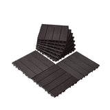 Darrahopens Pet Care > Dog Supplies > Dog Playpens & Gates VEVOR Interlocking Deck Tiles, 10 Pack,12"x12" 10 sq. ft Plastic Waterproof Outdoor Flooring All Weather Use, Patio Floor Decking Covering Tiles for Porch Poolside Balcony Backyard, Dark Brown