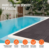Darrahopens Pet Care > Dog Supplies > Dog Playpens & Gates VEVOR Interlocking Deck Tiles, 10 Pack,12"x12" 10 sq. ft Plastic Waterproof Outdoor Flooring All Weather Use, Patio Floor Decking Covering Tiles for Porch Poolside Balcony Backyard, Dark Brown