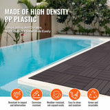 Darrahopens Pet Care > Dog Supplies > Dog Playpens & Gates VEVOR Interlocking Deck Tiles, 36 Pack,11.6"x11.6" 36 sq. ft Plastic Waterproof Outdoor Flooring All Weather Use, Patio Floor Decking Covering Tiles for Porch Poolside Balcony Backyard, Dark Brown
