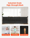 Darrahopens Pet Care > Dog Supplies > Dog Playpens & Gates VEVOR Retractable Baby Gate, 870 mm Tall, Extends up to 2800 mm Wide, Retractable Gate for Kids or Pets, Mesh Material, Easy to Install for Indoor Stairs, Doorways, Hallways, Playrooms, Black