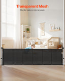 Darrahopens Pet Care > Dog Supplies > Dog Playpens & Gates VEVOR Retractable Baby Gate, 870 mm Tall, Extends up to 2800 mm Wide, Retractable Gate for Kids or Pets, Mesh Material, Easy to Install for Indoor Stairs, Doorways, Hallways, Playrooms, Black