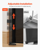 Darrahopens Pet Care > Dog Supplies > Dog Playpens & Gates VEVOR Retractable Baby Gate, 870 mm Tall, Extends up to 2800 mm Wide, Retractable Gate for Kids or Pets, Mesh Material, Easy to Install for Indoor Stairs, Doorways, Hallways, Playrooms, Black