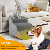 Darrahopens Pet Care > Dog Supplies > Dog Steps & Ramps 3 Tiers Dog Ramp Non-Slip Pet Steps Cat Stairs Foam Soft Pet Slope Max 40LBS Load for High Beds Sofa Couches With Zippered Washable Corduroy Cover Indoor