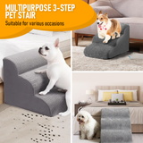 Darrahopens Pet Care > Dog Supplies > Dog Steps & Ramps 3 Tiers Dog Ramp Non-Slip Pet Steps Cat Stairs Foam Soft Pet Slope Max 40LBS Load for High Beds Sofa Couches With Zippered Washable Corduroy Cover Indoor