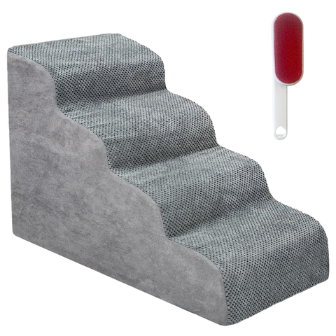 Darrahopens Pet Care > Dog Supplies > Dog Steps & Ramps Non-Slip 4 Tiers Dog Ramp/Step/Stair Foam Dog Steps for High Beds or Couches