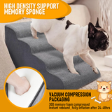 Darrahopens Pet Care > Dog Supplies > Dog Steps & Ramps Non-Slip 4 Tiers Dog Ramp/Step/Stair Foam Dog Steps for High Beds or Couches