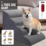 Darrahopens Pet Care > Dog Supplies > Dog Steps & Ramps Non-Slip 4 Tiers Dog Ramp/Step/Stair Foam Dog Steps for High Beds or Couches