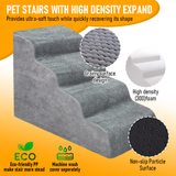 Darrahopens Pet Care > Dog Supplies > Dog Steps & Ramps Non-Slip 4 Tiers Dog Ramp/Step/Stair Foam Dog Steps for High Beds or Couches