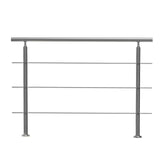 Darrahopens Pet Care > Dog Supplies > Dog Steps & Ramps VEVOR Handrails for Outdoor Steps, 59 in Length 3 Crossbars Stair Hand Rail Kit, Transitional Stainless Steel Railings w/ Installation Kit, Double-column Staircase Handrails for Seniors,Porch & Deck