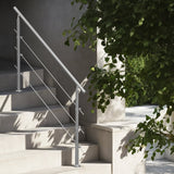 Darrahopens Pet Care > Dog Supplies > Dog Steps & Ramps VEVOR Handrails for Outdoor Steps, 59 in Length 3 Crossbars Stair Hand Rail Kit, Transitional Stainless Steel Railings w/ Installation Kit, Double-column Staircase Handrails for Seniors,Porch & Deck