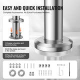 Darrahopens Pet Care > Dog Supplies > Dog Steps & Ramps VEVOR Handrails for Outdoor Steps, 70.9in Length 2 Crossbars Stair Hand Rail Kit, Transitional Stainless Steel Railings w/ Installation Kit, Double-column Staircase Handrails for Seniors,Porch & Deck
