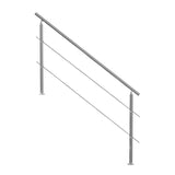 Darrahopens Pet Care > Dog Supplies > Dog Steps & Ramps VEVOR Handrails for Outdoor Steps, 70.9in Length 2 Crossbars Stair Hand Rail Kit, Transitional Stainless Steel Railings w/ Installation Kit, Double-column Staircase Handrails for Seniors,Porch & Deck