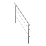 Darrahopens Pet Care > Dog Supplies > Dog Steps & Ramps VEVOR Handrails for Outdoor Steps, 70.9in Length 2 Crossbars Stair Hand Rail Kit, Transitional Stainless Steel Railings w/ Installation Kit, Double-column Staircase Handrails for Seniors,Porch & Deck
