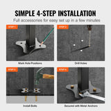 Darrahopens Pet Care > Dog Supplies > Dog Steps & Ramps VEVOR Iron Handrail Stair Railing Hand Rail Kit 1-4 Steps Outdoor Black w/ Bars