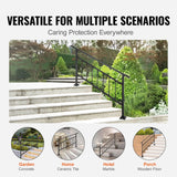 Darrahopens Pet Care > Dog Supplies > Dog Steps & Ramps VEVOR Iron Handrail Stair Railing Hand Rail Kit 1-4 Steps Outdoor Black w/ Bars