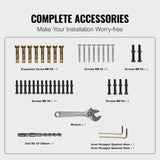 Darrahopens Pet Care > Dog Supplies > Dog Steps & Ramps VEVOR Iron Handrail Stair Railing Hand Rail Kit 1-4 Steps Outdoor Black w/ Bars