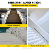 Darrahopens Pet Care > Dog Supplies > Dog Steps & Ramps VEVOR Pipe Stair Handrail, 9FT Staircase Handrail, 440LBS Load Capacity Carbon Steel Pipe Handrail, Industrial Pipe Handrail with Wall Mount Support, Round Corner Wall Handrailings for Indoor, Outdoor