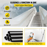 Darrahopens Pet Care > Dog Supplies > Dog Steps & Ramps VEVOR Pipe Stair Handrail, 9FT Staircase Handrail, 440LBS Load Capacity Carbon Steel Pipe Handrail, Industrial Pipe Handrail with Wall Mount Support, Round Corner Wall Handrailings for Indoor, Outdoor