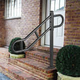 Darrahopens Pet Care > Dog Supplies > Dog Steps & Ramps VEVOR Single Post Handrail for Outdoor 1-3 Steps, 40.5" L x 35.4" H Metal Bent Stair Handrails, Floor Mounted Carbon Steel Stair Railing, U-Shaped Post Grab Rails with 2 Anti-Skid Crossbar for Garage
