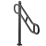 Darrahopens Pet Care > Dog Supplies > Dog Steps & Ramps VEVOR Single Post Handrail for Outdoor 1-3 Steps, 40.5" L x 35.4" H Metal Bent Stair Handrails, Floor Mounted Carbon Steel Stair Railing, U-Shaped Post Grab Rails with 2 Anti-Skid Crossbar for Garage