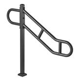 Darrahopens Pet Care > Dog Supplies > Dog Steps & Ramps VEVOR Single Post Handrail for Outdoor 1-3 Steps, 40.5" L x 35.4" H Metal Bent Stair Handrails, Floor Mounted Carbon Steel Stair Railing, U-Shaped Post Grab Rails with 2 Anti-Skid Crossbar for Garage