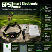 GPS Smart Pet Fence Training Collar with Wireless Boundary Control, Bluetooth App Customization, and Rechargeable Battery for Outdoor Dog Training and Safety (Black)