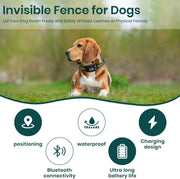 Darrahopens Pet Care > Dog Supplies > Dog Training Aids GPS Smart Pet Fence Training Collar with Wireless Boundary Control, Bluetooth App Customization, and Rechargeable Battery for Outdoor Dog Training and Safety (Black)