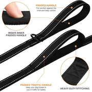 Darrahopens Pet Care > Dog Supplies > Dog Training Aids Green 2.5 Meter Heavy Duty Reflective Dog Leash | Double Padded Traffic Handle | Anti-Chafe Tightly Woven Nylon for Large Dogs