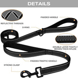Darrahopens Pet Care > Dog Supplies > Dog Training Aids Orange 2.5 Meter Heavy Duty Reflective Dog Leash | Double Padded Traffic Handle | Anti-Chafe Tightly Woven Nylon for Large Dogs