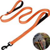 Darrahopens Pet Care > Dog Supplies > Dog Training Aids Orange 2.5 Meter Heavy Duty Reflective Dog Leash | Double Padded Traffic Handle | Anti-Chafe Tightly Woven Nylon for Large Dogs