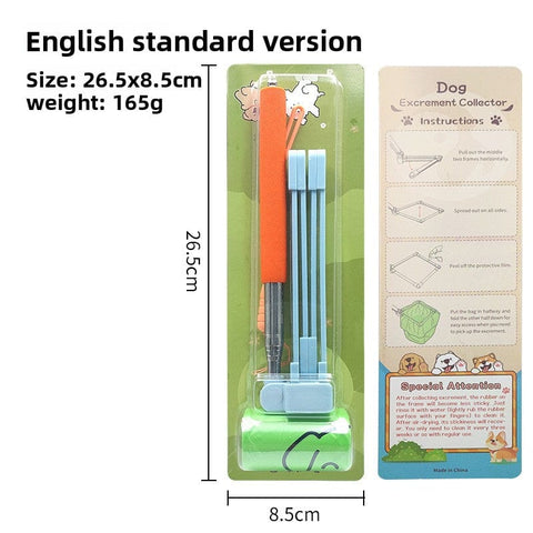 Darrahopens Pet Care > Dog Supplies > Dog Training Aids Portable Telescopic Dog Poop Scooper No Touch Waste Collector with Extendable Handle Small Size for Pets up to 15kg Ideal for Daily Walks