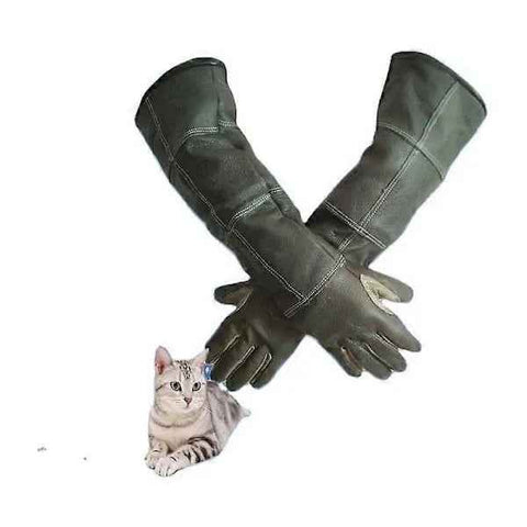 Darrahopens Pet Care > Dog Supplies > Dog Training Aids Thick Cowhide Animal Handling Gloves for Dog Cat Bird Snake Parrot Lizard, Anti-Bite and Scratch Protection with Cotton Lining for Gardening and Wild Animal Care In Australia - Darrahopens