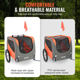 Darrahopens Pet Care > Dog Supplies > Dog Training Aids VEVOR Dog Bike Trailer, Supports up to 30 kg, Pet Cart Bicycle Carrier, Easy Folding Frame with Quick Release Wheels, Universal Bicycle Coupler, Reflectors, Flag, Collapsible to Store, Orange/Gray