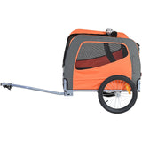 Darrahopens Pet Care > Dog Supplies > Dog Training Aids VEVOR Dog Bike Trailer, Supports up to 30 kg, Pet Cart Bicycle Carrier, Easy Folding Frame with Quick Release Wheels, Universal Bicycle Coupler, Reflectors, Flag, Collapsible to Store, Orange/Gray