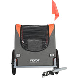 Darrahopens Pet Care > Dog Supplies > Dog Training Aids VEVOR Dog Bike Trailer, Supports up to 30 kg, Pet Cart Bicycle Carrier, Easy Folding Frame with Quick Release Wheels, Universal Bicycle Coupler, Reflectors, Flag, Collapsible to Store, Orange/Gray