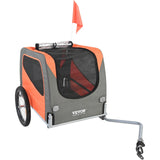 Darrahopens Pet Care > Dog Supplies > Dog Training Aids VEVOR Dog Bike Trailer, Supports up to 30 kg, Pet Cart Bicycle Carrier, Easy Folding Frame with Quick Release Wheels, Universal Bicycle Coupler, Reflectors, Flag, Collapsible to Store, Orange/Gray
