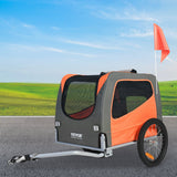 Darrahopens Pet Care > Dog Supplies > Dog Training Aids VEVOR Dog Bike Trailer, Supports up to 30 kg, Pet Cart Bicycle Carrier, Easy Folding Frame with Quick Release Wheels, Universal Bicycle Coupler, Reflectors, Flag, Collapsible to Store, Orange/Gray