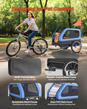 Darrahopens Pet Care > Dog Supplies > Dog Training Aids VEVOR Dog Bike Trailer, Supports up to 40 kg, 2-in-1 Pet Stroller Cart Bicycle Carrier for Small & Large Dogs, Easy Folding Frame with Quick Release Wheel, Universal Bicycle Coupler, Internal Leash