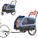 Darrahopens Pet Care > Dog Supplies > Dog Training Aids VEVOR Dog Bike Trailer, Supports up to 40 kg, 2-in-1 Pet Stroller Cart Bicycle Carrier for Small & Large Dogs, Easy Folding Frame with Quick Release Wheel, Universal Bicycle Coupler, Internal Leash