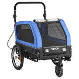 Darrahopens Pet Care > Dog Supplies > Dog Training Aids VEVOR Dog Bike Trailer, Supports up to 40 kg, 2-in-1 Pet Stroller Cart Bicycle Carrier for Small & Large Dogs, Easy Folding Frame with Quick Release Wheel, Universal Bicycle Coupler, Internal Leash