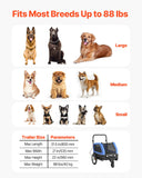 Darrahopens Pet Care > Dog Supplies > Dog Training Aids VEVOR Dog Bike Trailer, Supports up to 40 kg, 2-in-1 Pet Stroller Cart Bicycle Carrier for Small & Large Dogs, Easy Folding Frame with Quick Release Wheel, Universal Bicycle Coupler, Internal Leash