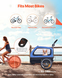Darrahopens Pet Care > Dog Supplies > Dog Training Aids VEVOR Dog Bike Trailer, Supports up to 40 kg, 2-in-1 Pet Stroller Cart Bicycle Carrier for Small & Large Dogs, Easy Folding Frame with Quick Release Wheel, Universal Bicycle Coupler, Internal Leash