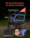 Darrahopens Pet Care > Dog Supplies > Dog Training Aids VEVOR Dog Bike Trailer, Supports up to 40 kg, 2-in-1 Pet Stroller Cart Bicycle Carrier for Small & Large Dogs, Easy Folding Frame with Quick Release Wheel, Universal Bicycle Coupler, Internal Leash