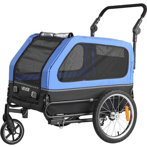 Darrahopens Pet Care > Dog Supplies > Dog Training Aids VEVOR Dog Bike Trailer, Supports up to 40 kg, 2-in-1 Pet Stroller Cart Bicycle Carrier for Small & Large Dogs, Easy Folding Frame with Quick Release Wheel, Universal Bicycle Coupler, Internal Leash