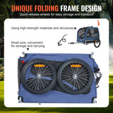 Darrahopens Pet Care > Dog Supplies > Dog Training Aids VEVOR Dog Bike Trailer, Supports up to 45 kg, Pet Cart Bicycle Carrier, Easy Folding Frame with Quick Release Wheels, Universal Bicycle Coupler, Reflectors, Flag, Collapsible to Store, Blue/Black