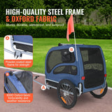 Darrahopens Pet Care > Dog Supplies > Dog Training Aids VEVOR Dog Bike Trailer, Supports up to 45 kg, Pet Cart Bicycle Carrier, Easy Folding Frame with Quick Release Wheels, Universal Bicycle Coupler, Reflectors, Flag, Collapsible to Store, Blue/Black