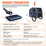Darrahopens Pet Care > Dog Supplies > Dog Training Aids VEVOR Dog Bike Trailer, Supports up to 45 kg, Pet Cart Bicycle Carrier, Easy Folding Frame with Quick Release Wheels, Universal Bicycle Coupler, Reflectors, Flag, Collapsible to Store, Blue/Black