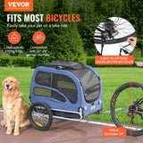 Darrahopens Pet Care > Dog Supplies > Dog Training Aids VEVOR Dog Bike Trailer, Supports up to 45 kg, Pet Cart Bicycle Carrier, Easy Folding Frame with Quick Release Wheels, Universal Bicycle Coupler, Reflectors, Flag, Collapsible to Store, Blue/Black