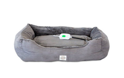 Darrahopens Pet Care > Dog Supplies Easy to Clean Electric Heated Rabbit Faux Fur Covering Pet Bed - Medium